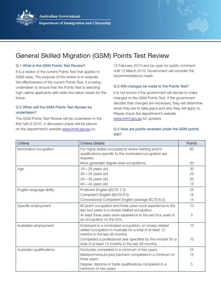 Evaluating the Effectiveness of Australia's General Skilled Migration