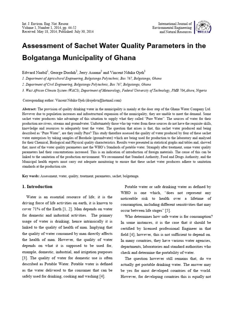 Naabil Assessment_of_Sachet_Water_Quality_in_th PDF Drinking Water