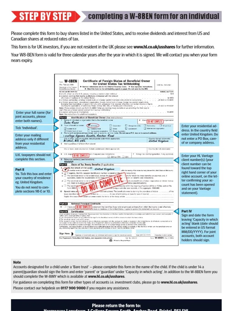 w8benform Tax Treaty Withholding Tax