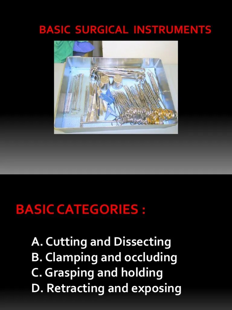 Basic Surgical Instruments PDF Medical Specialties Wellness