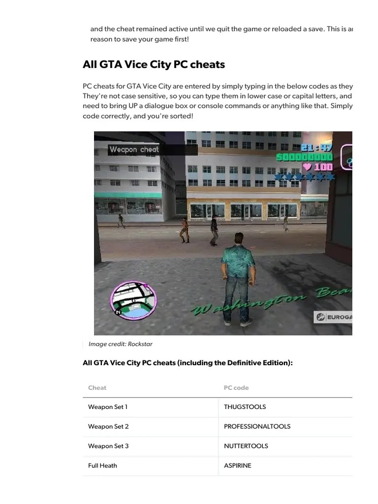 GTA Vice City cheat codes _ PDF