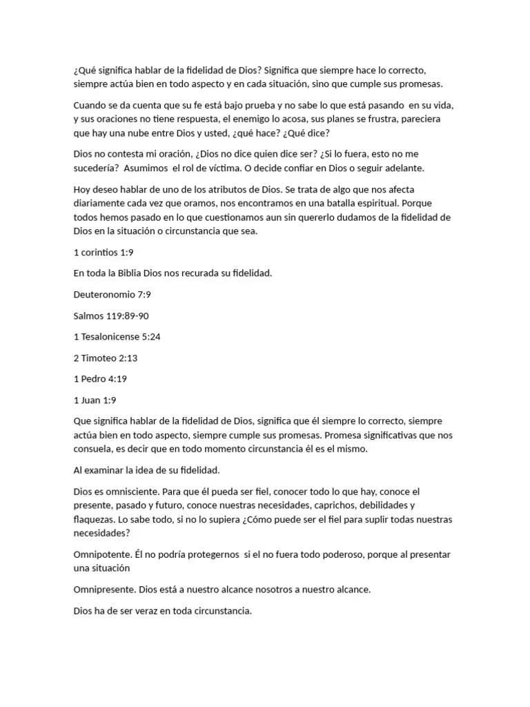 Qué significa hablar de la fidelidad de Dios PDF