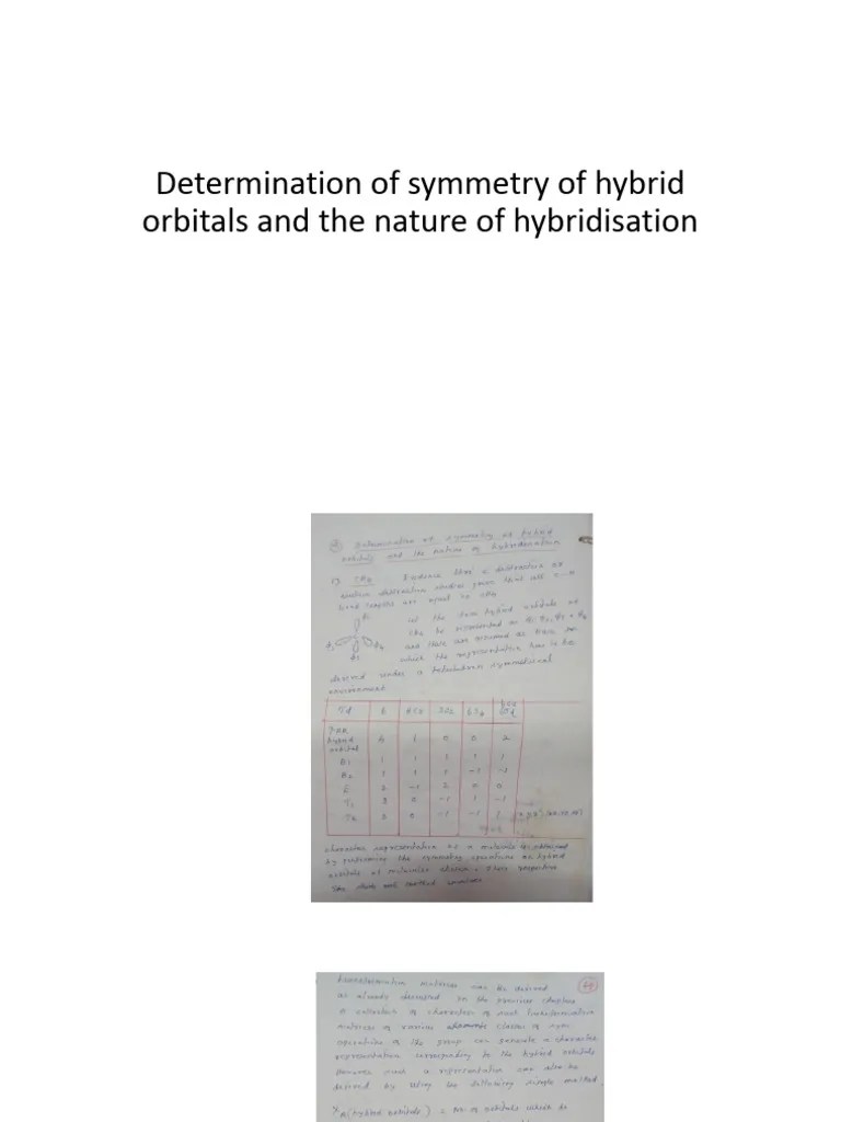 Determination of symmetry of hybrid orbitals and the (1).pptx PDF