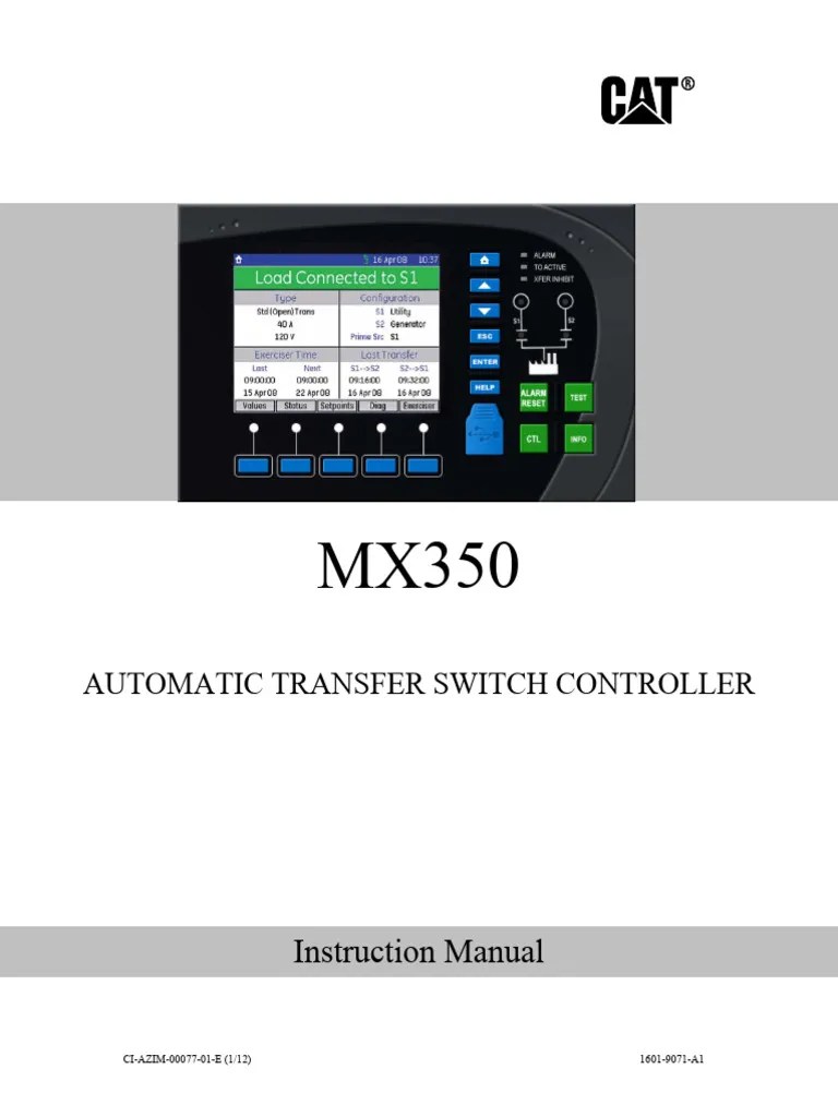 MX350 CONTROLLER O&M PDF Relay Switch