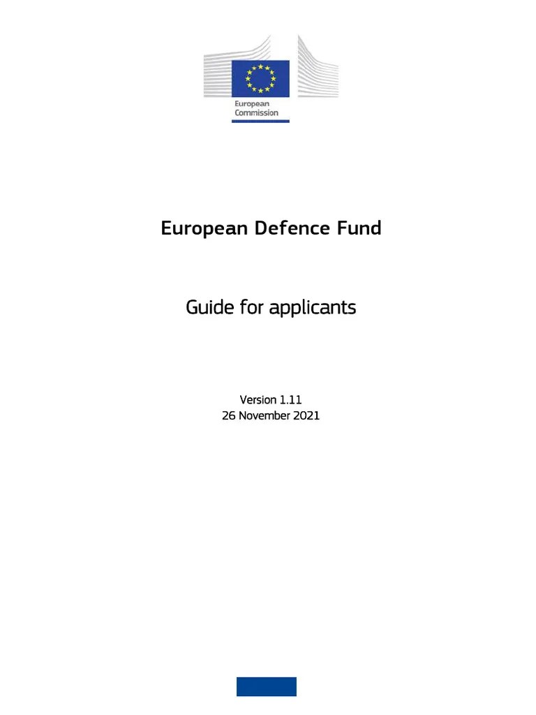 Edf Guide Applicants en v1.11 PDF Kingdom Of The Netherlands