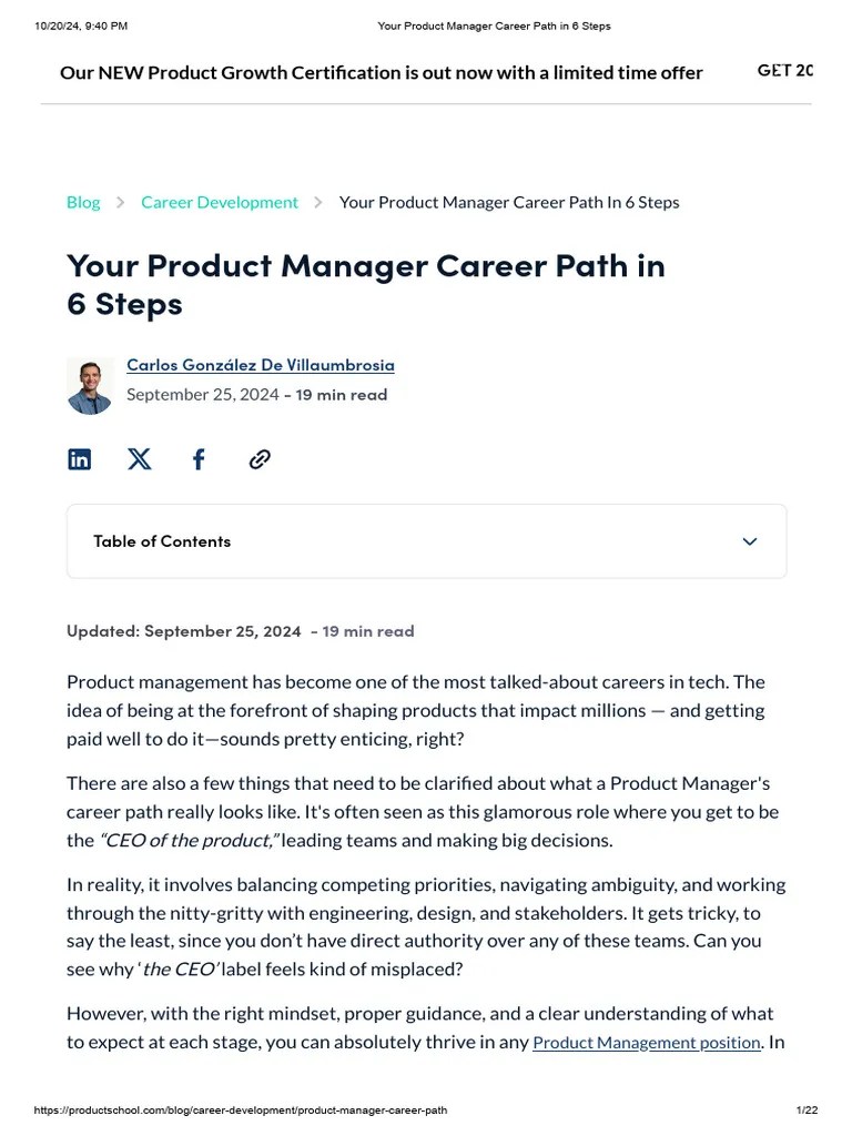 Product Manager Career Path Guide PDF Mentorship Analytics