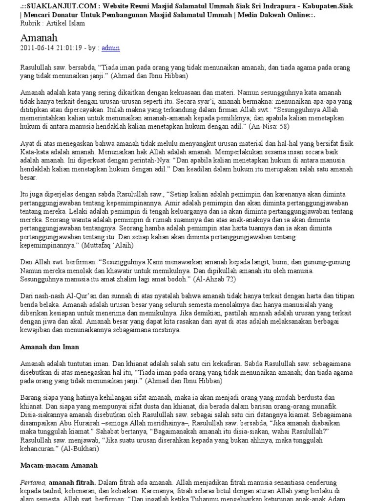 Artikel Amanah | PDF