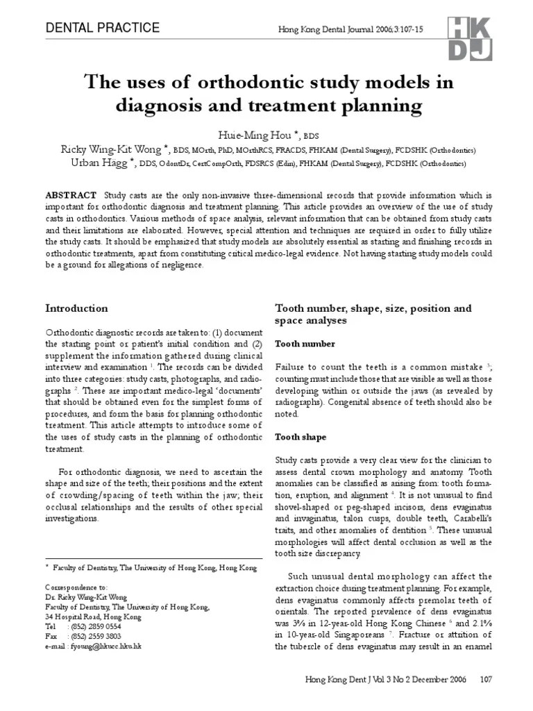 Cast Analysis Tooth Orthodontics