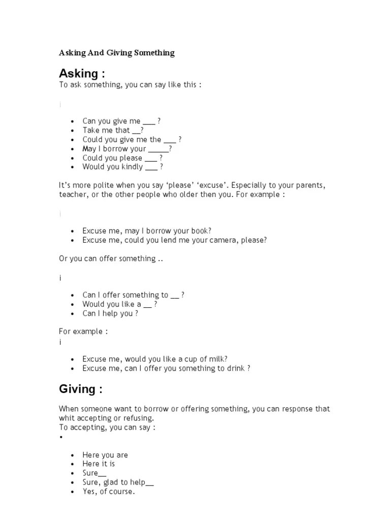 Asking and Giving Something | PDF | Justin Bieber | Songs Written
