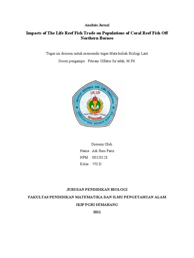 Analisis Jurnal Biologi Laut PDF