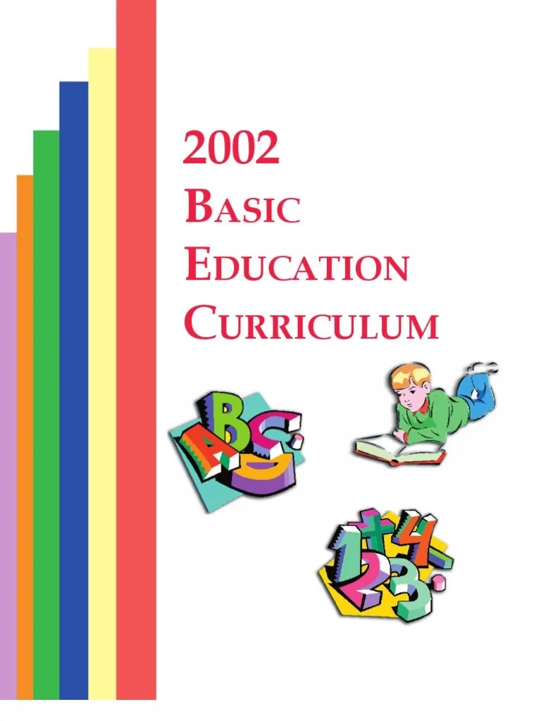 2002 Basic Education Curriculum Curriculum Literacy