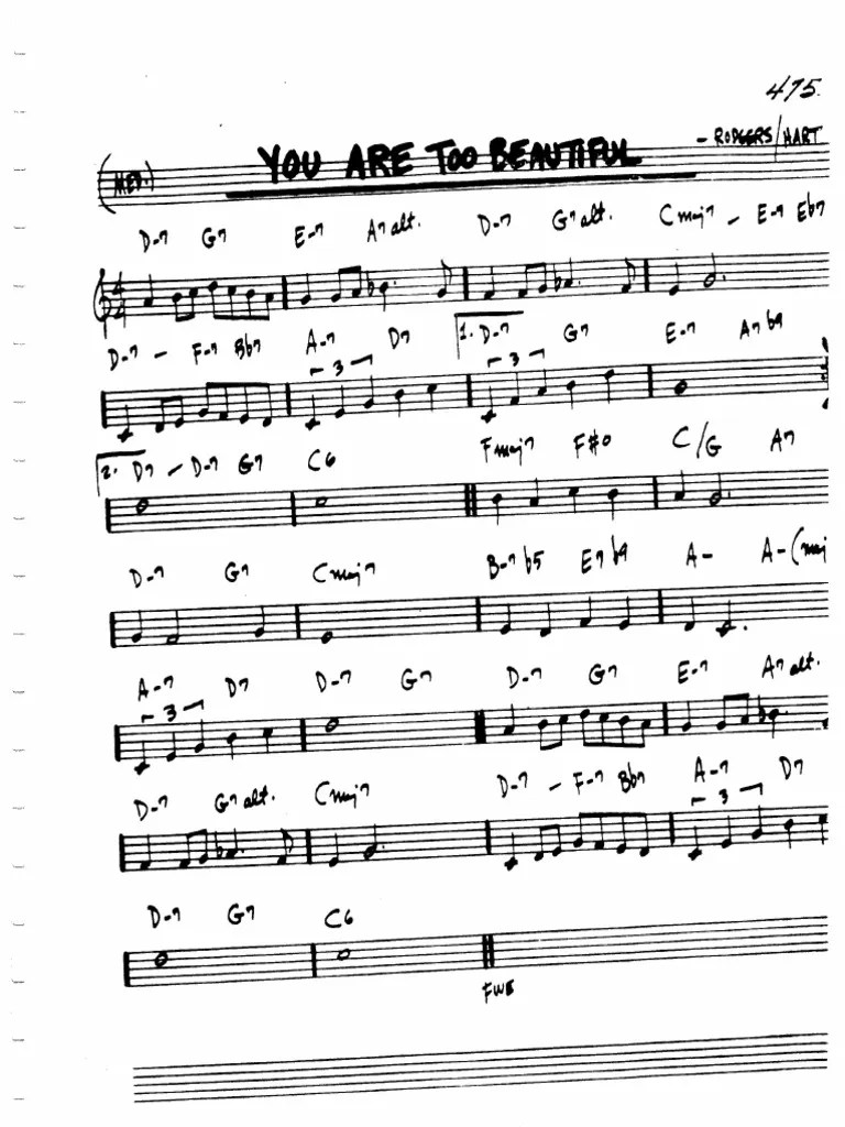 1932 You Are Too Beautiful PDF