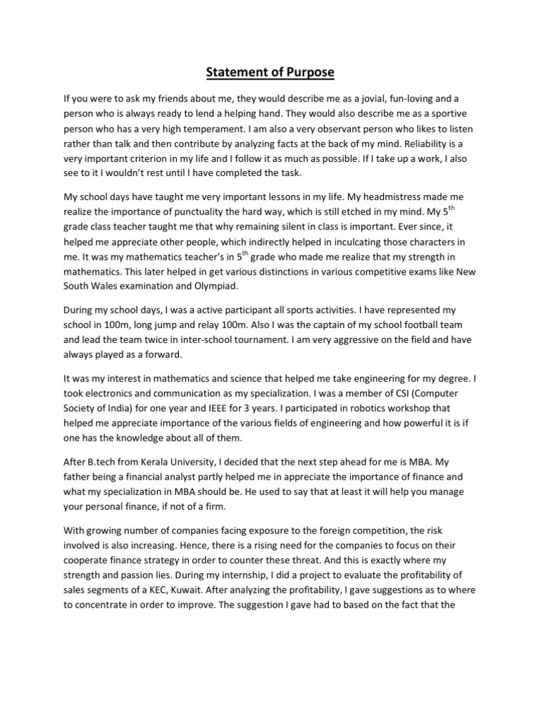 Statement of Purpose