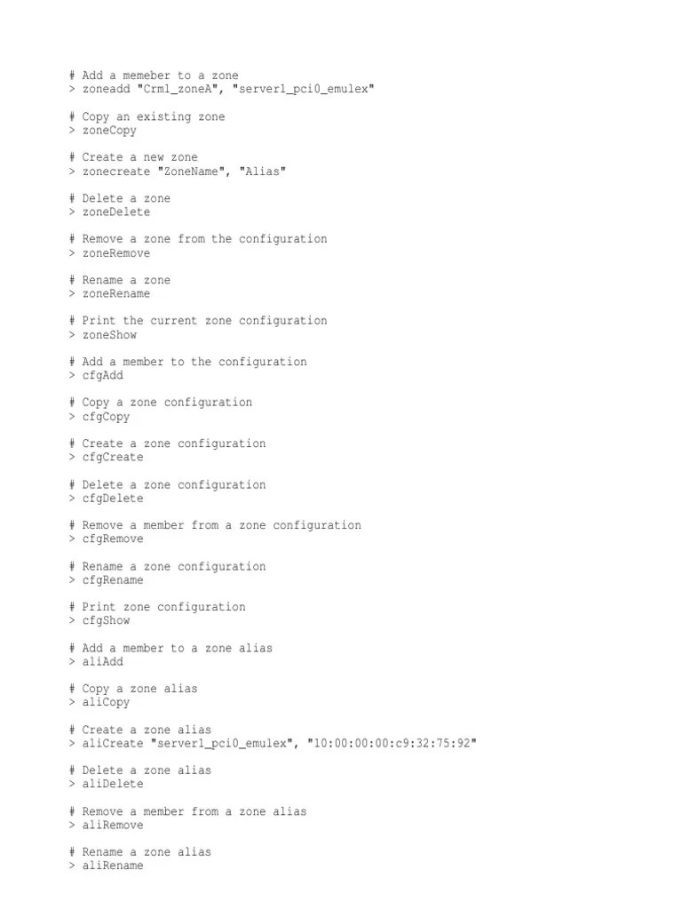 Brocade San Switch Cheatsheet CLI PDF Computer Architecture