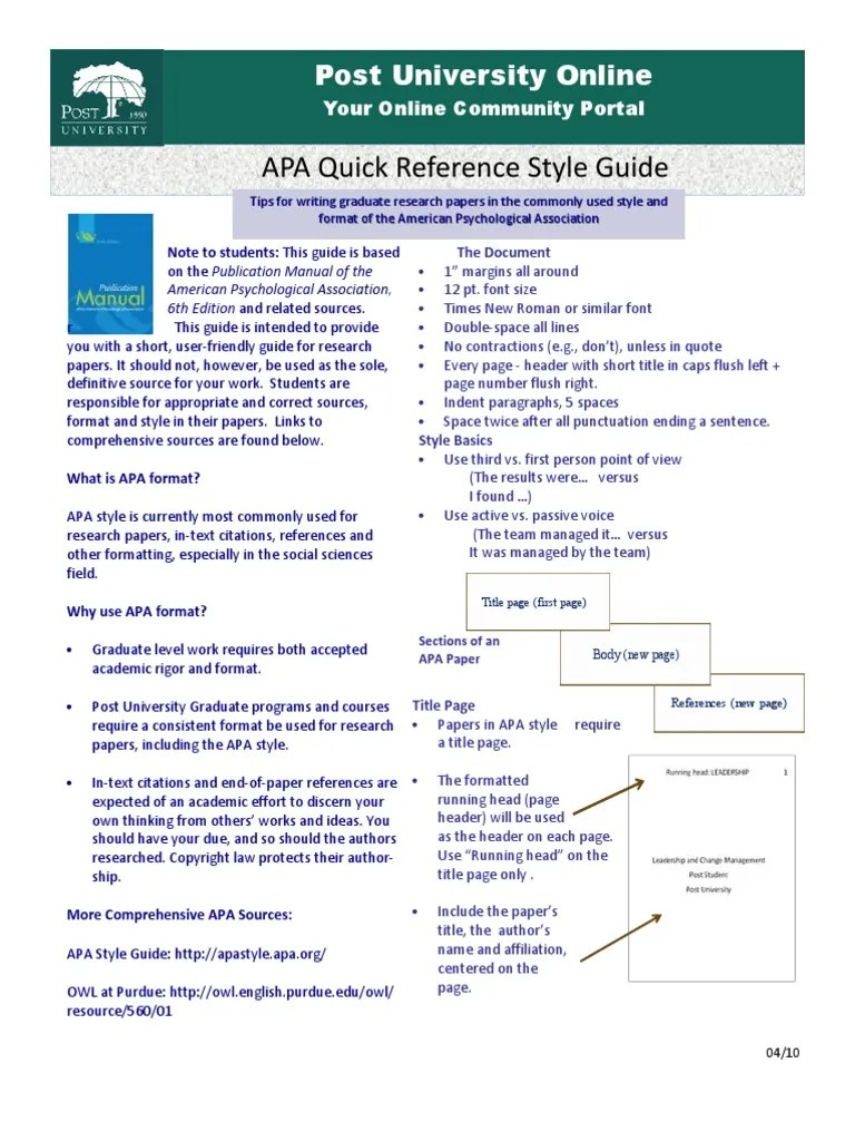 APA Style Guide Apa Style American Psychological Association