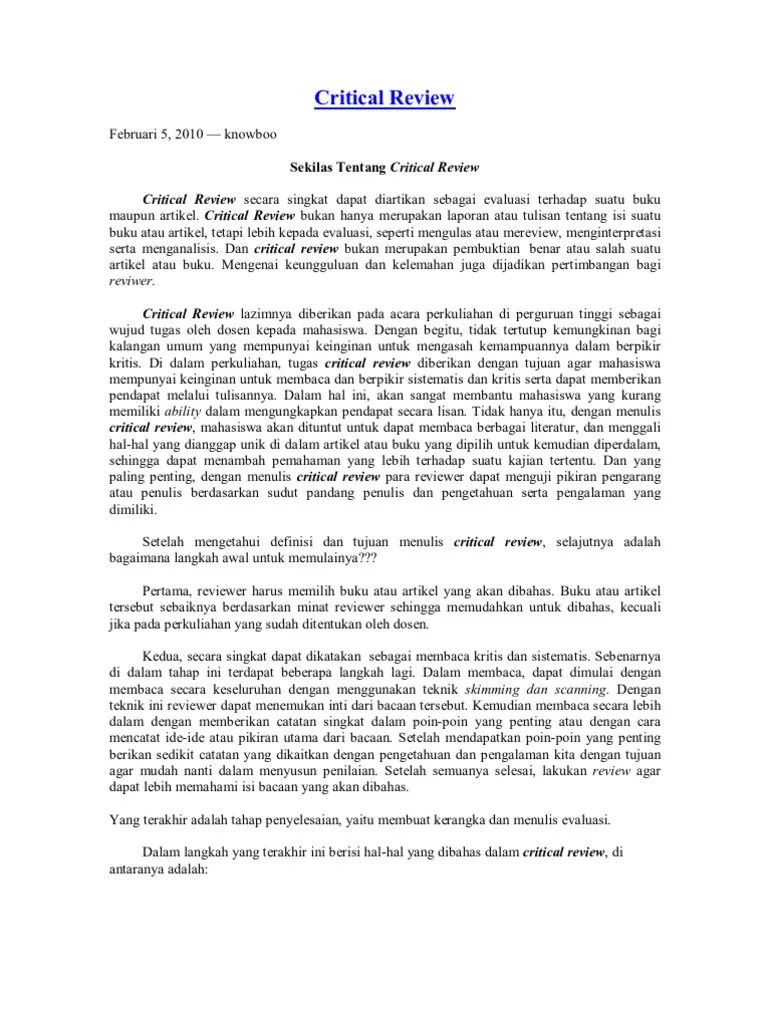 Langkah Critical Review | PDF