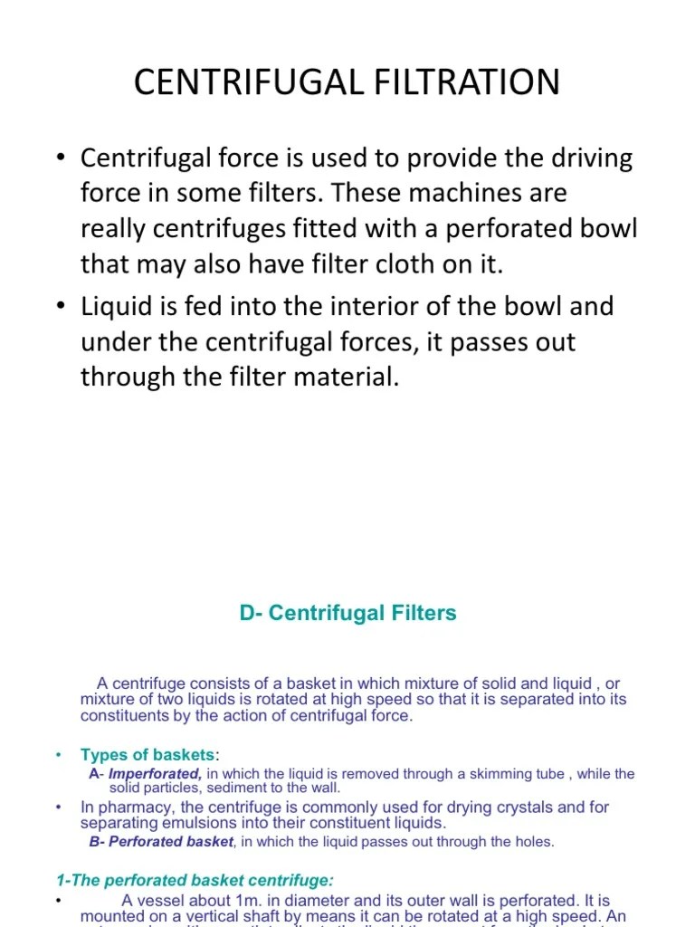 Centrifugal Filters Centrifuge Filtration