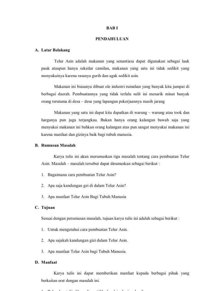 Isi Karya Tulis Telur Asin | PDF