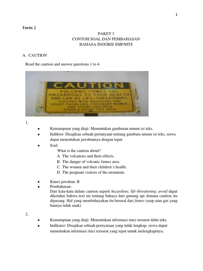 Soal Dan Pembahasan Bahasa Inggris Paket 3 | PDF