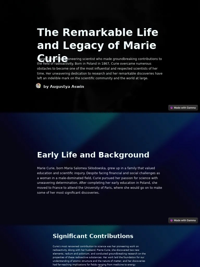 The Remarkable Life And Legacy Of Marie Curie Pdf Marie Curie Science