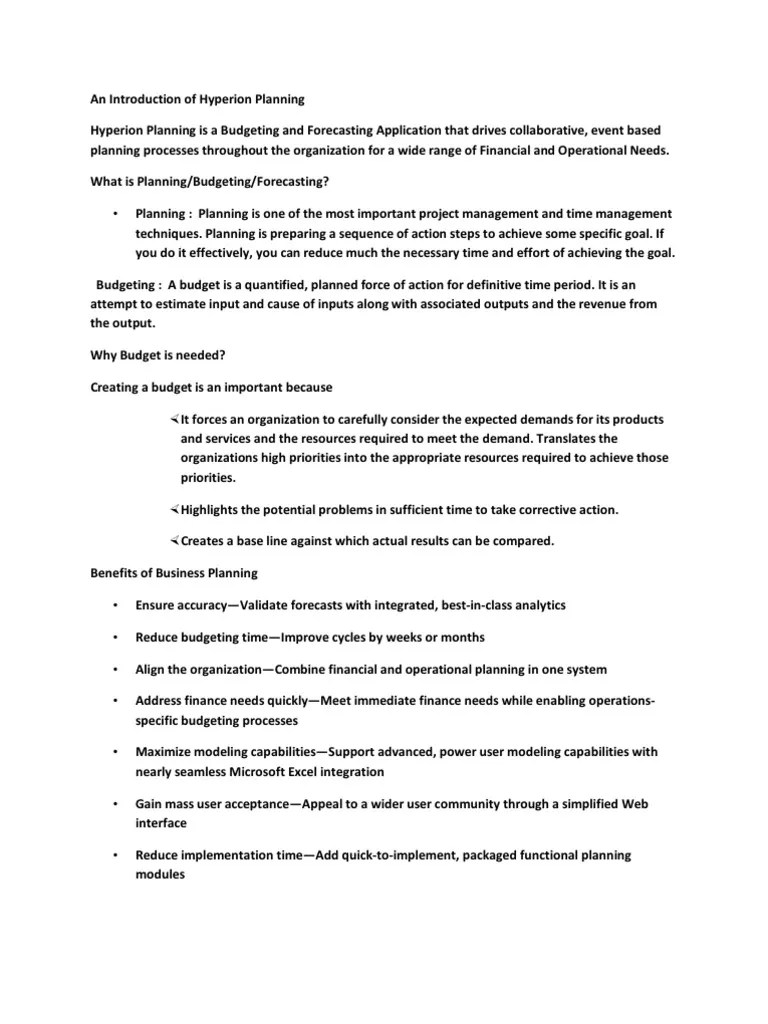 An Introduction of Hyperion Planning PDF