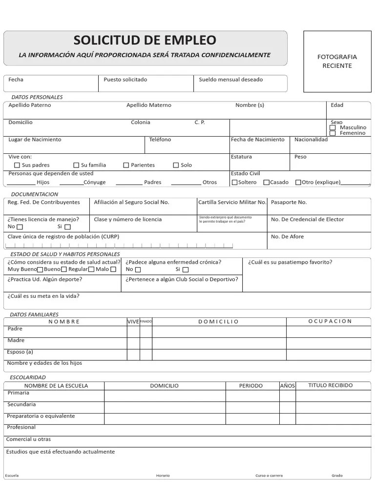 Solicitud de Empleo