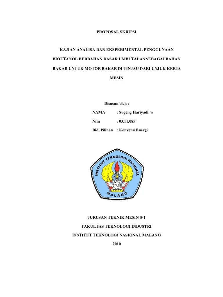 Proposal Skripsi Motor Bakar | Pdf