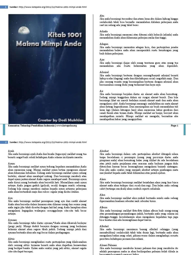 Buku 1001 Makna Mimpi