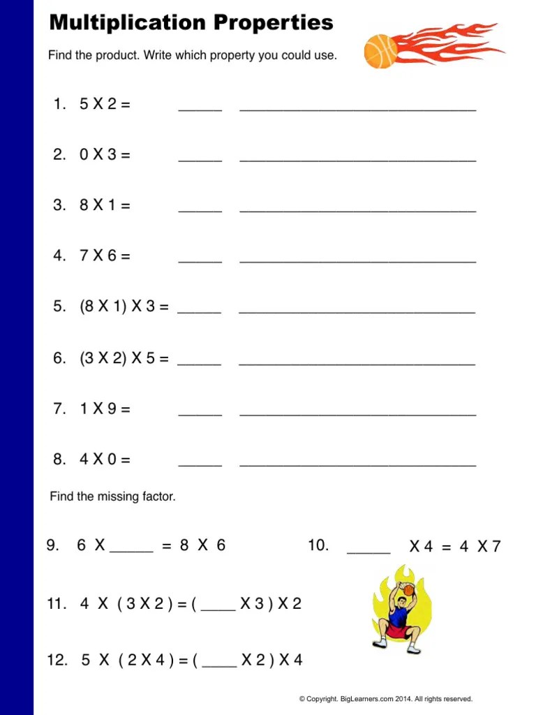 Multiplication Properties | PDF