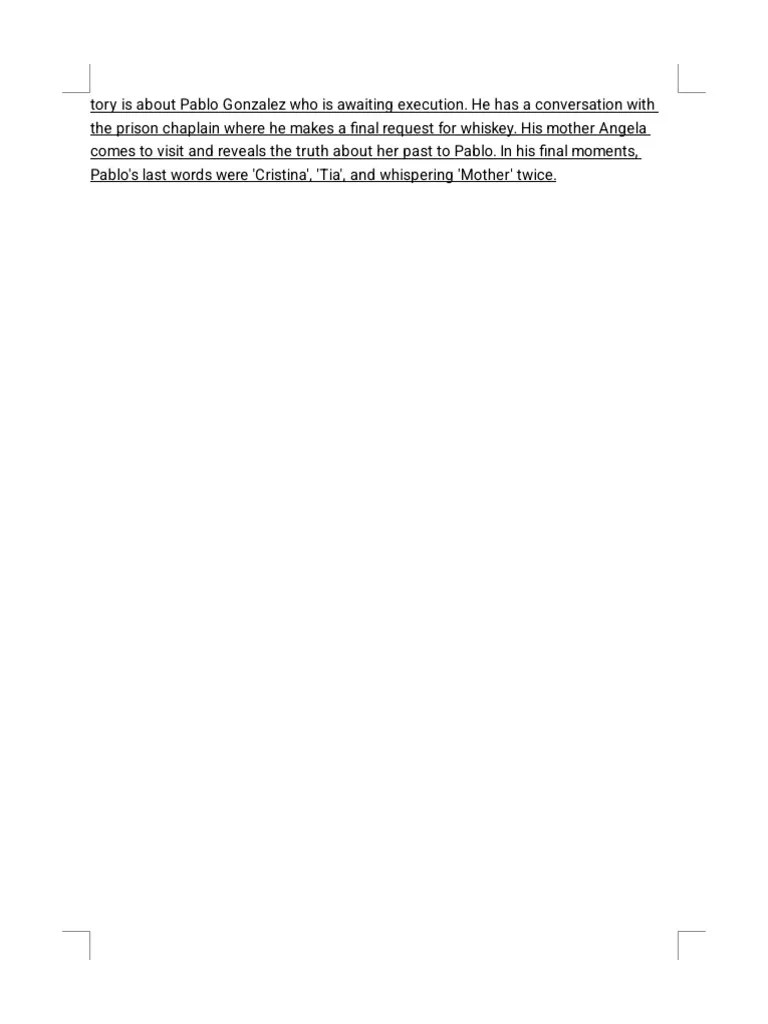Pablo's Last Words Before Execution PDF