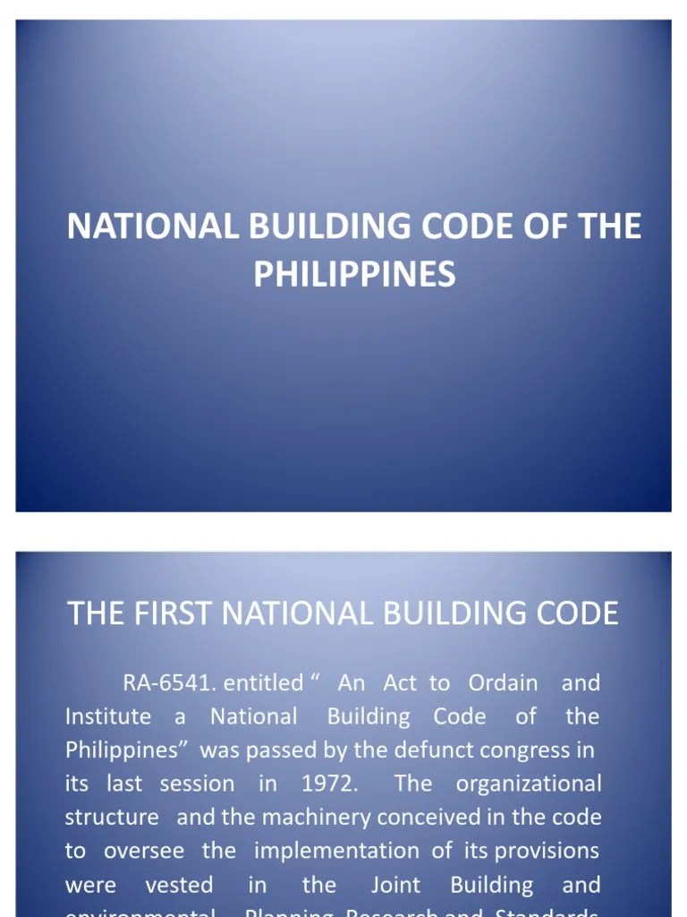 National Building Code of The Philippines PDF Building Code Wall