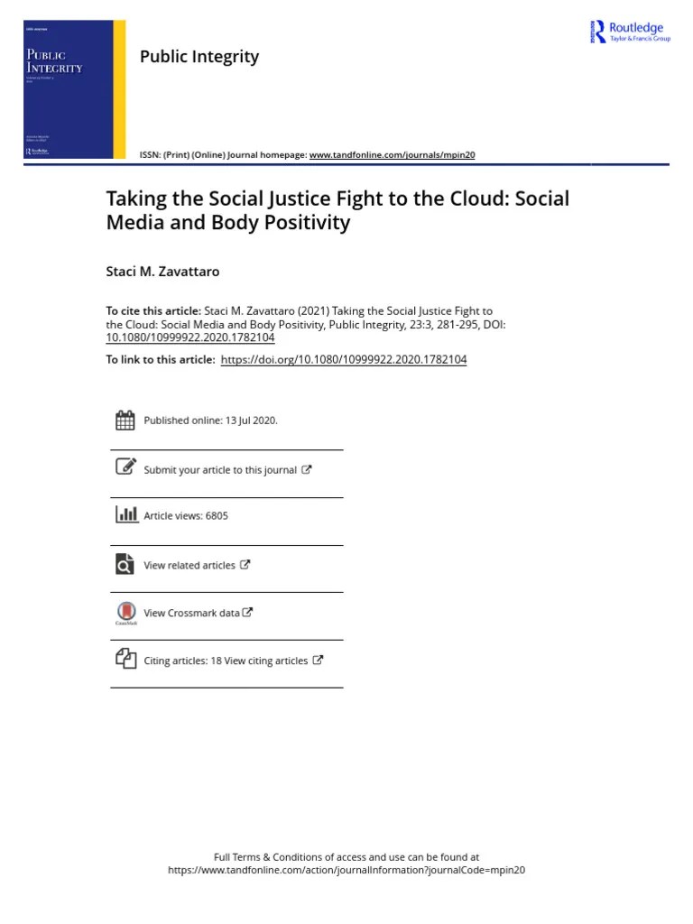 Taking The Social Justice Fight To The Cloud Social Media and Body