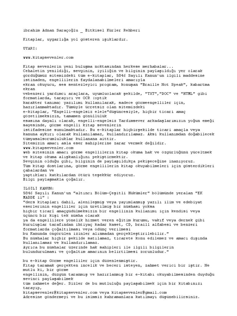 IbrahimAdnanSaracoğluBitkiselKurlerRehberi
