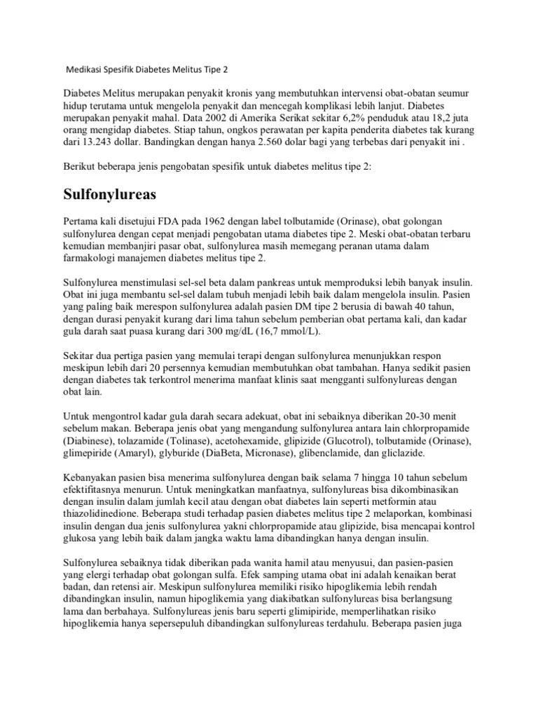 Efek Samping Obat Diabetes Mellitus