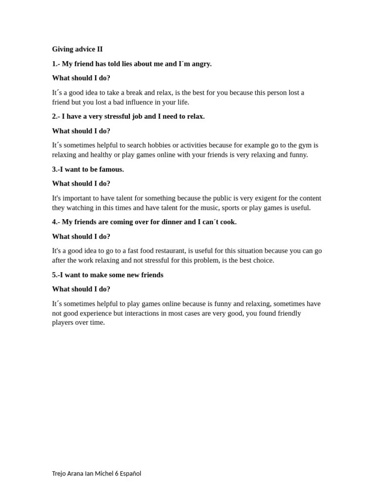 Advice For Everyday Challenges Pdf