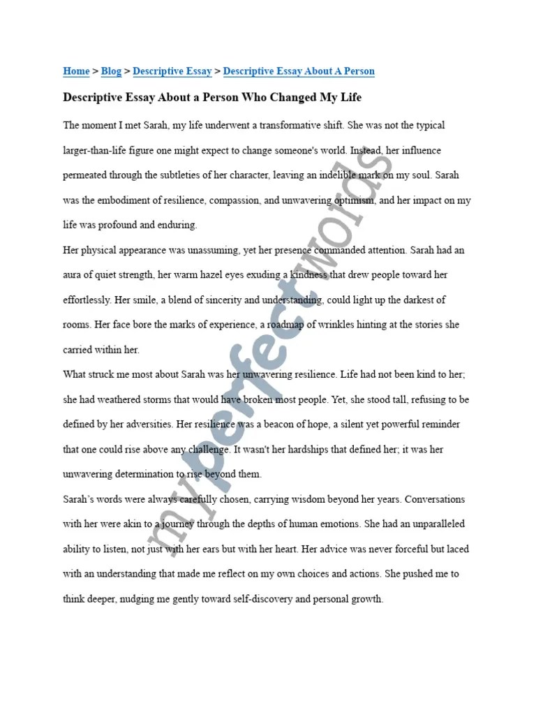 The Person Who Changed My Life PDF Compassion Psychological