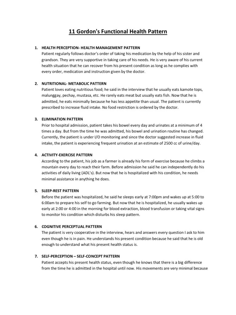 11 Gordon's Functional Assessment Pattern