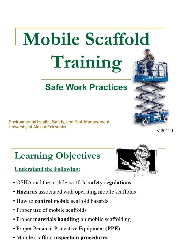 Mobile Scaffold Scaffolding Occupational Safety And Health