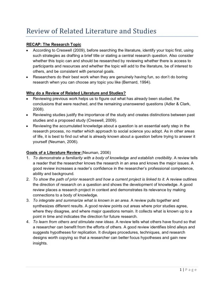 Review of Related Literature and Studies