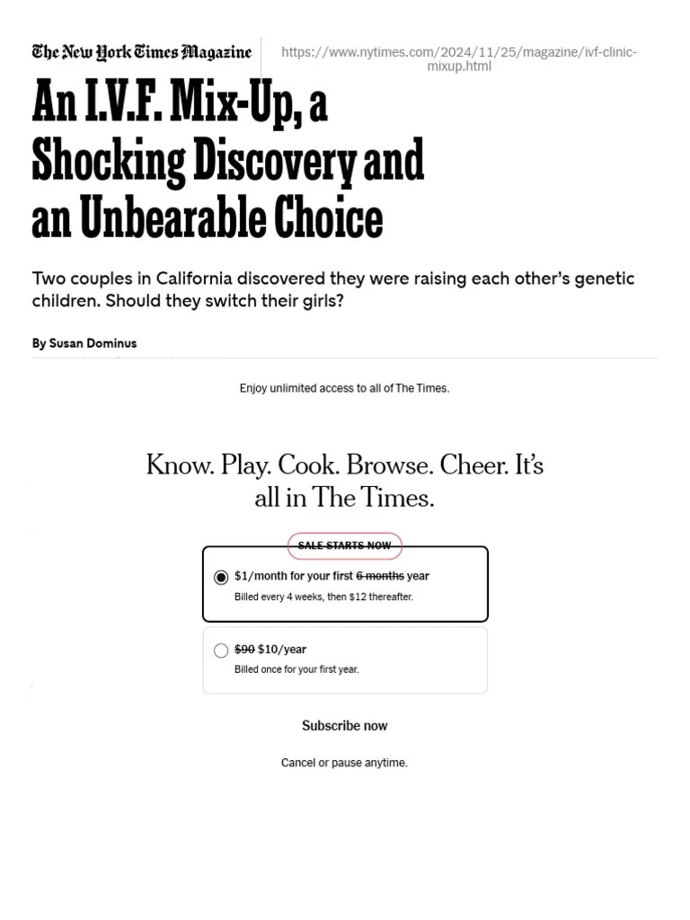 IVF MixUp A Family Dilemma PDF Subscription Business Model In