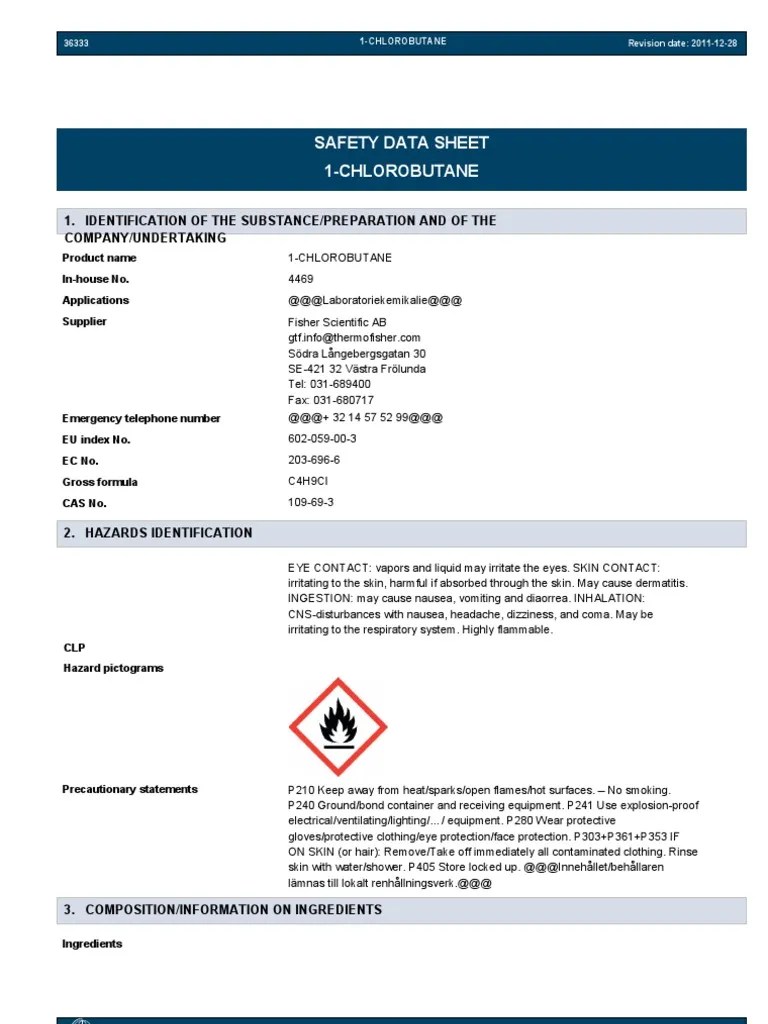 MSDS_1CHLOROBUTANE Physical Sciences Science