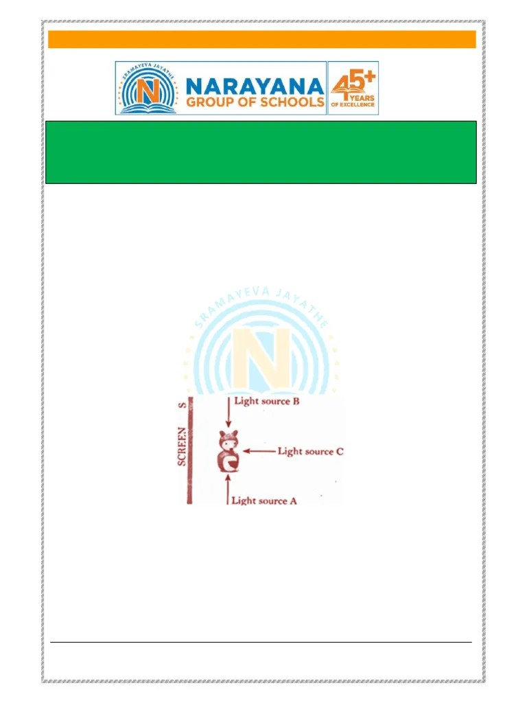 Cbse VI PhyNlearn Assessment Light, Shadow and Reflection QP