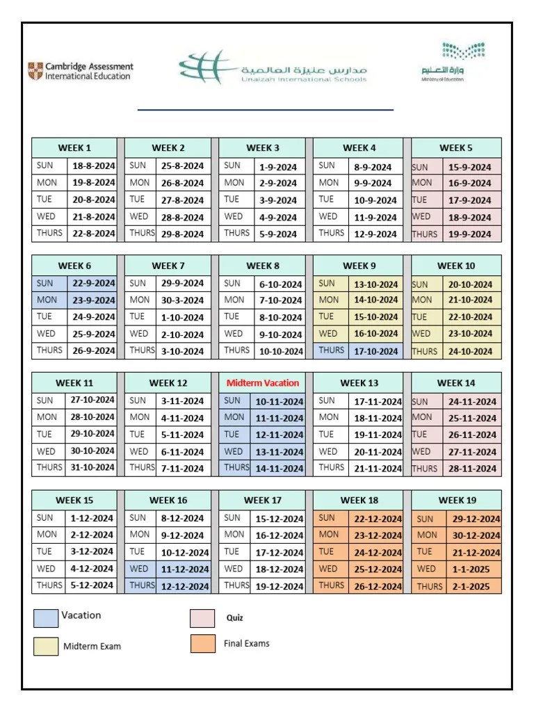 ACADEMIC CALENDAR 2425 PDF Schools Academia