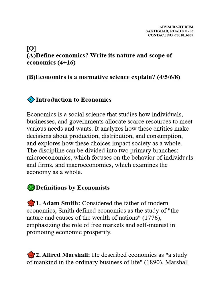 Define Economics PDF Economics Macroeconomics