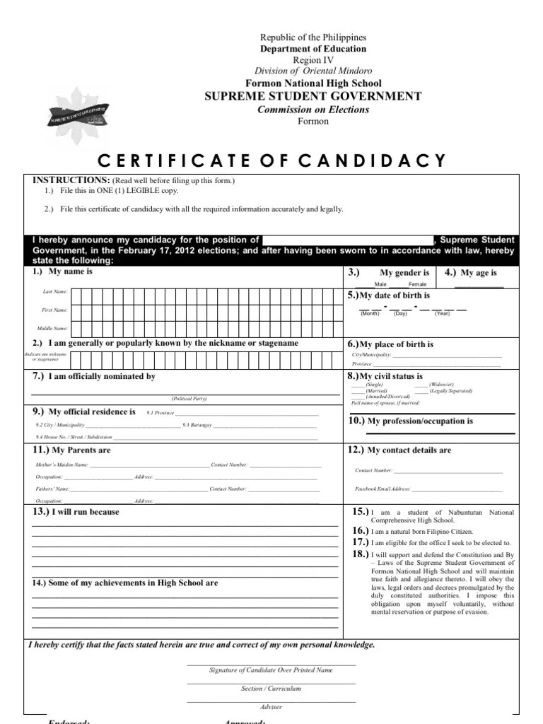 Certificate of Candidacy (1)