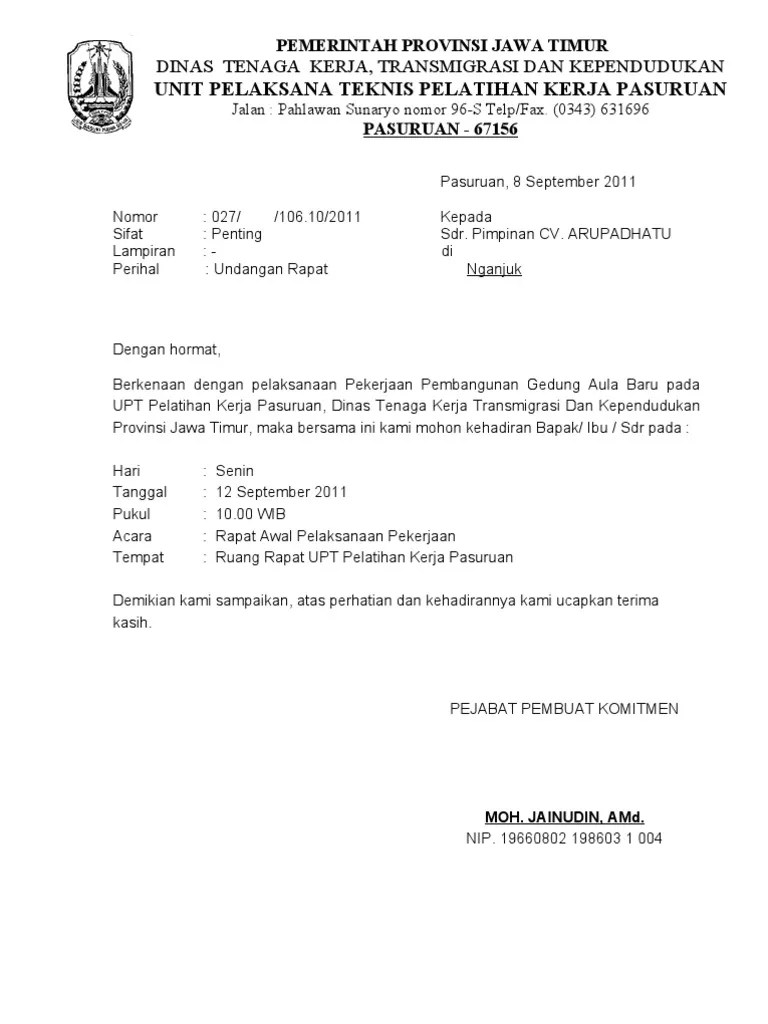 Contoh Surat Addendum Pekerjaan Tambah Kurang - Kumpulan Surat Penting