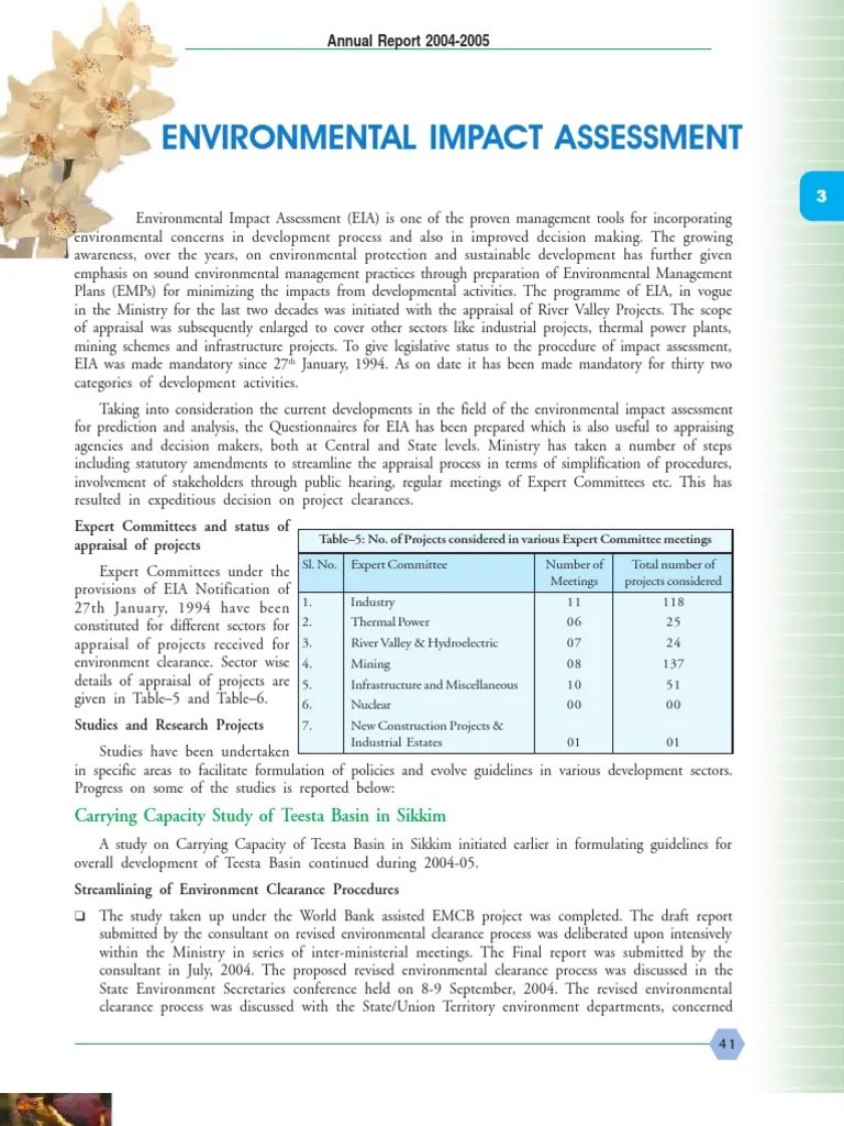 Eia Report Environmental Impact Assessment Natural Environment