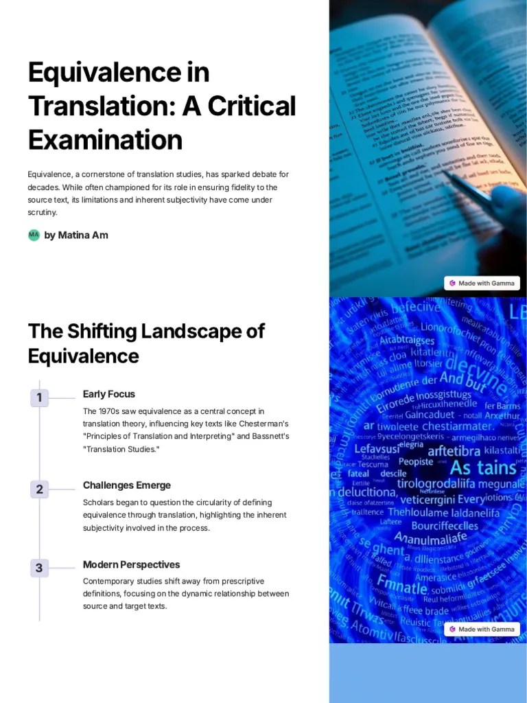 Equivalence in Translation A Critical Examination PDF Translations