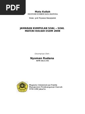 Jawaban Soal Esdm - Prof. Payaman | PDF