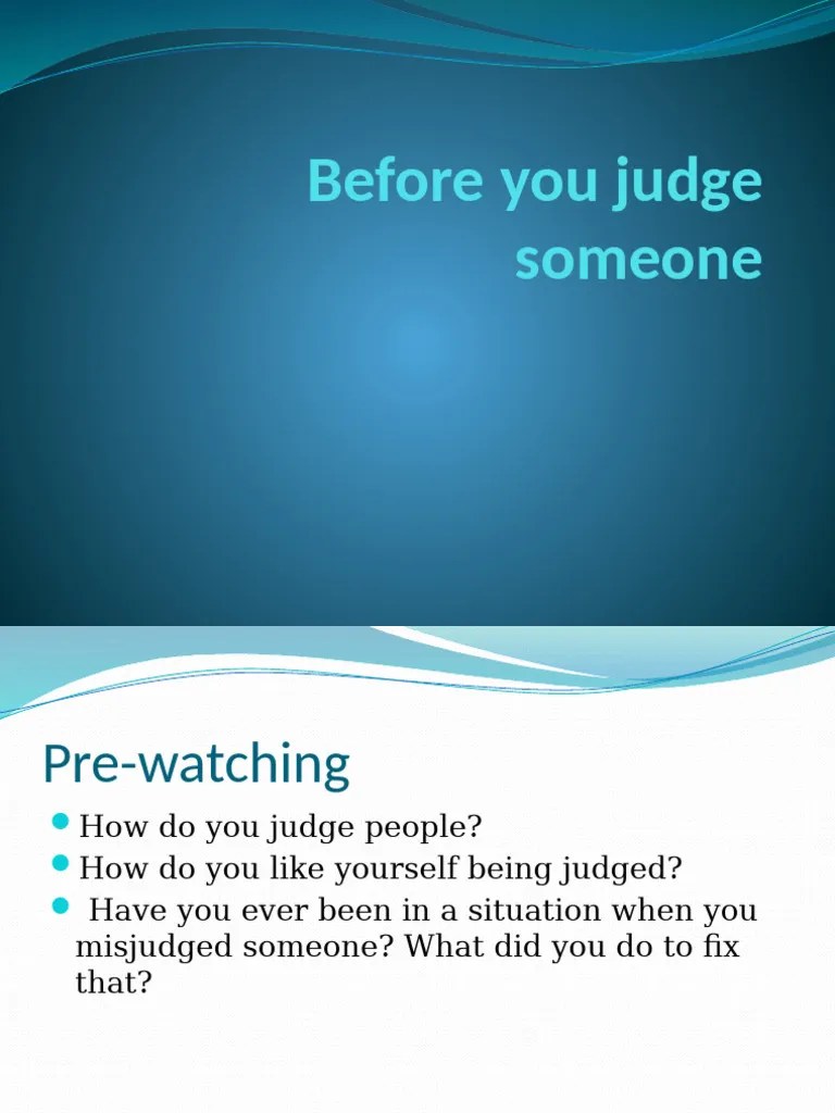 Before You Judge Someone Pdf